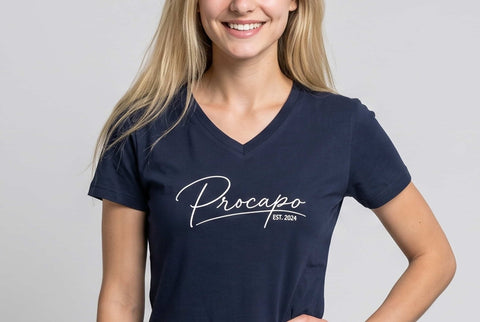 Basic T- Shirt III blue nights Schriftzug weiß