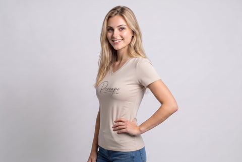 Basic T- Shirt III pelican mit Schriftzug
