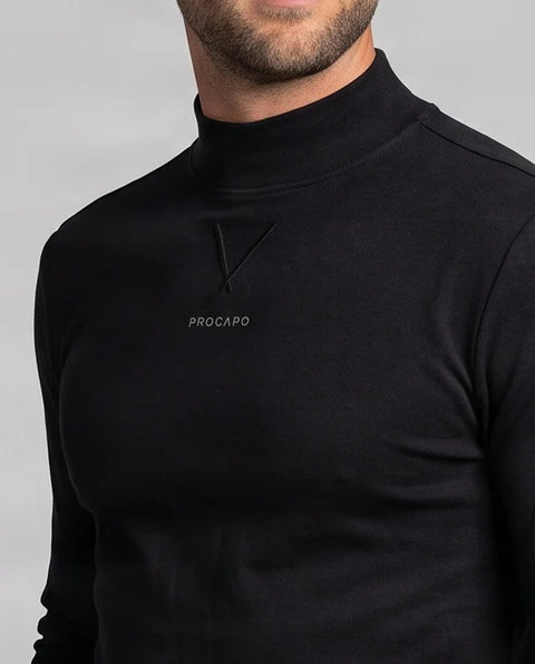 Rollkragen Fleece Cannes schwarz