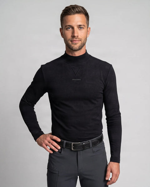 Rollkragen Fleece Cannes schwarz