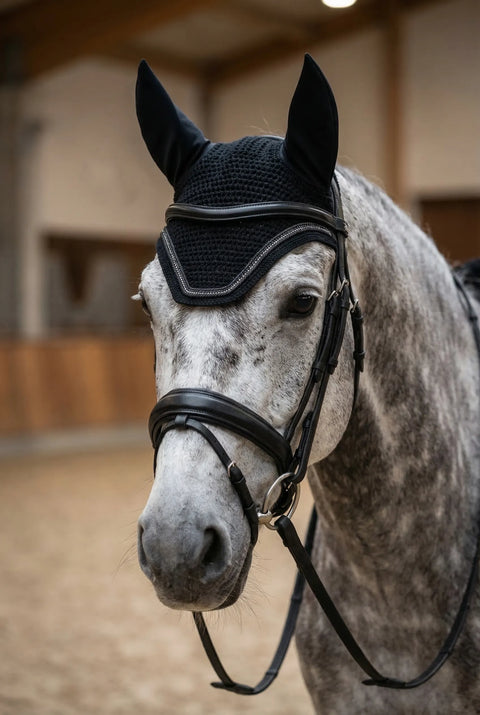 Fliegenhaube Crystal schwarz