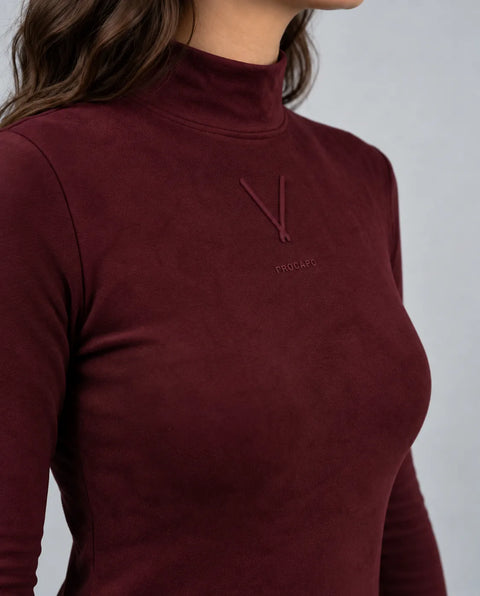 Rollkragen Fleece Cannes oxblood red