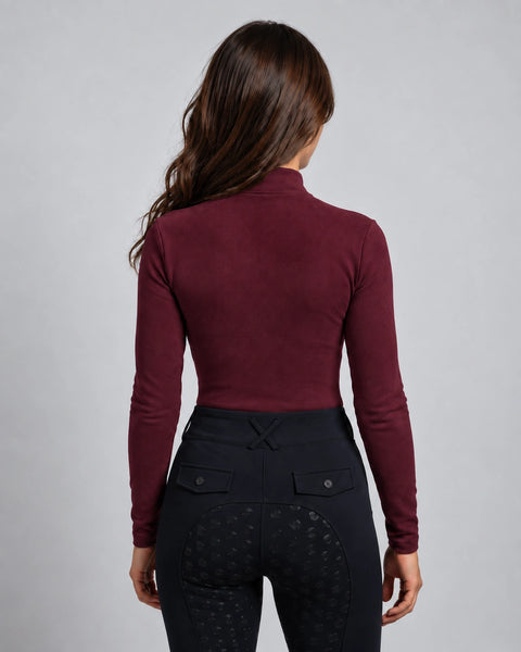 Rollkragen Fleece Cannes oxblood red