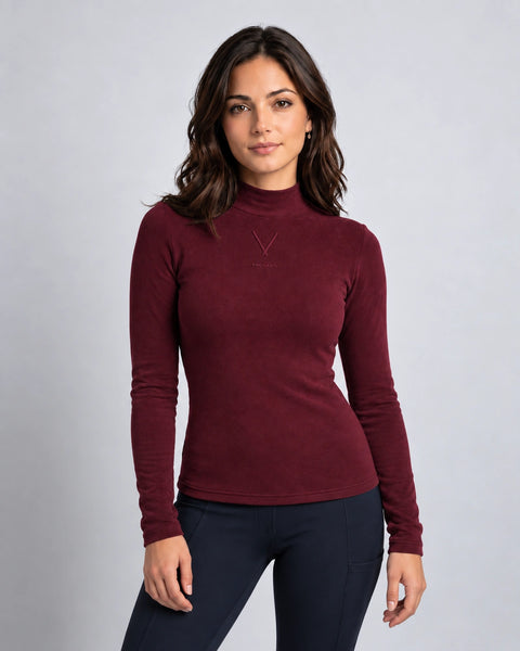 Rollkragen Fleece Cannes oxblood red