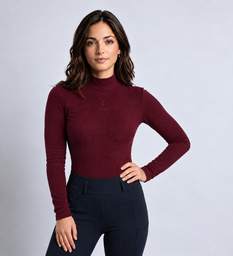Rollkragen Fleece Cannes oxblood red
