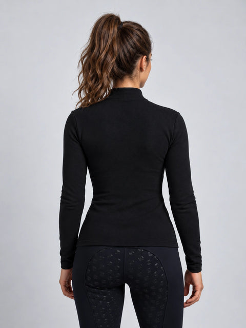 Rollkragen Fleece Cannes schwarz