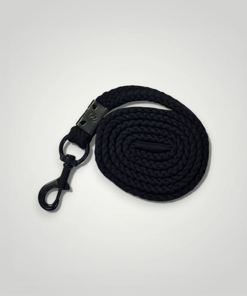 Führstrick schwarz mit Karabinerhaken