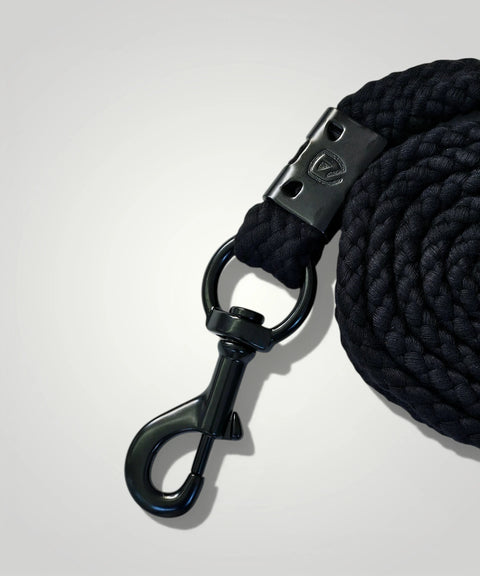 Führstrick schwarz mit Karabinerhaken
