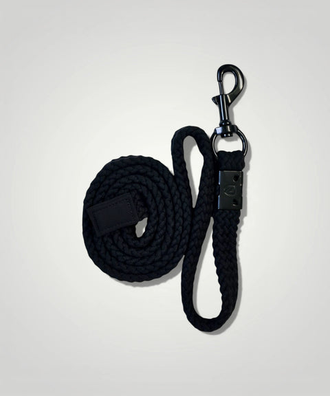 Führstrick schwarz mit Karabinerhaken