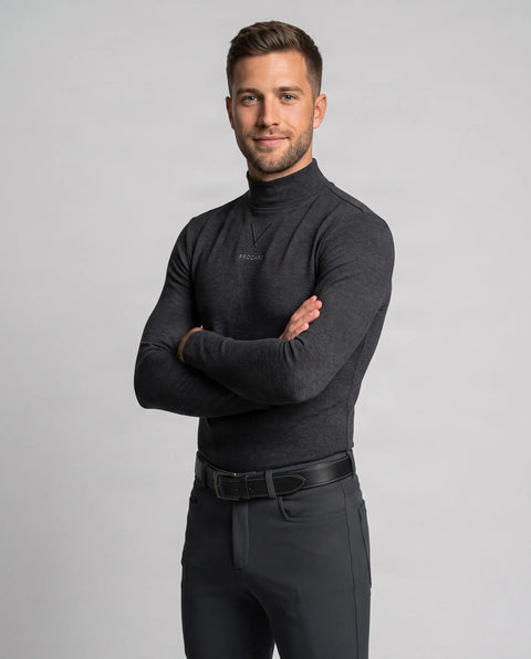 Rollkragen Fleece Cannes anthrazit- melange