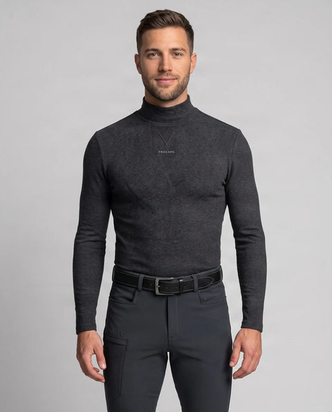 Rollkragen Fleece Cannes anthrazit- melange