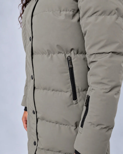 Damen Mantel Davos silver sage