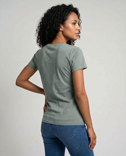 Basic T- Shirt II iceberg green Logo Print rosa