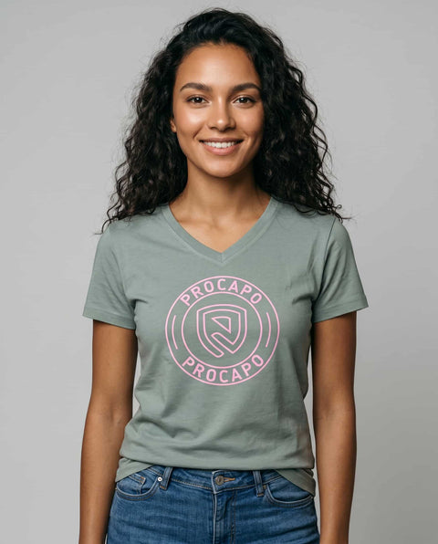 Basic T- Shirt II iceberg green Logo Print rosa