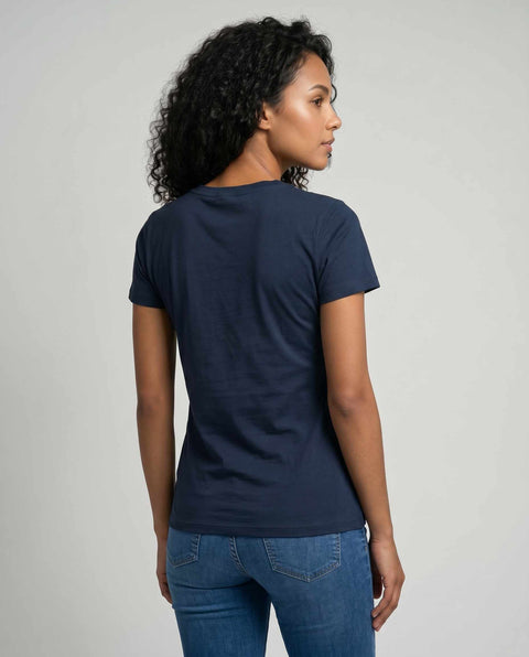 Basic T- Shirt II blue nights Logo Print rosa