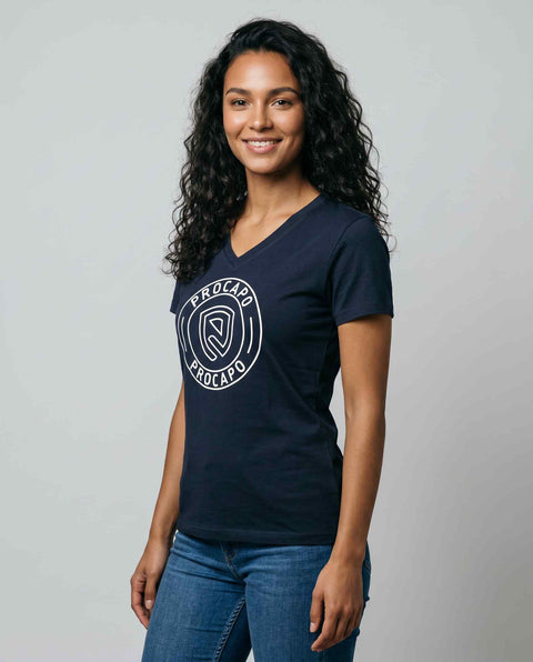 Basic T- Shirt II blue nights Logo Print rosa