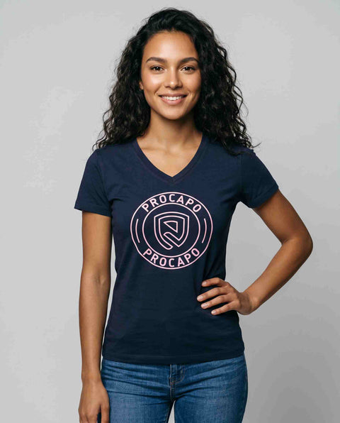Basic T- Shirt II blue nights Logo Print rosa