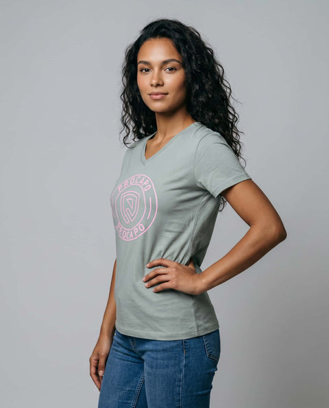 Basic T- Shirt II iceberg green Logo Print rosa
