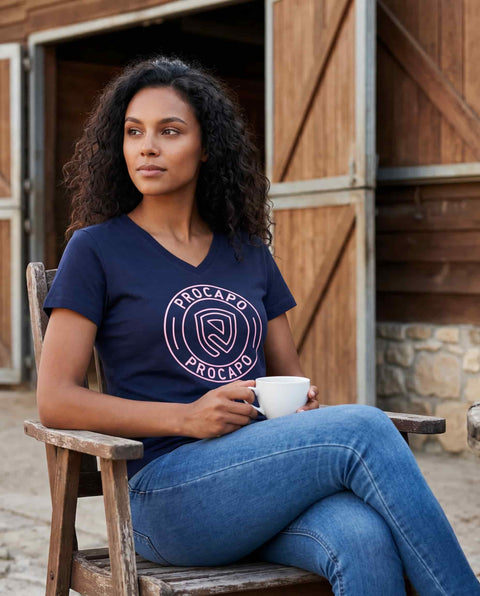Basic T- Shirt II blue nights Logo Print rosa