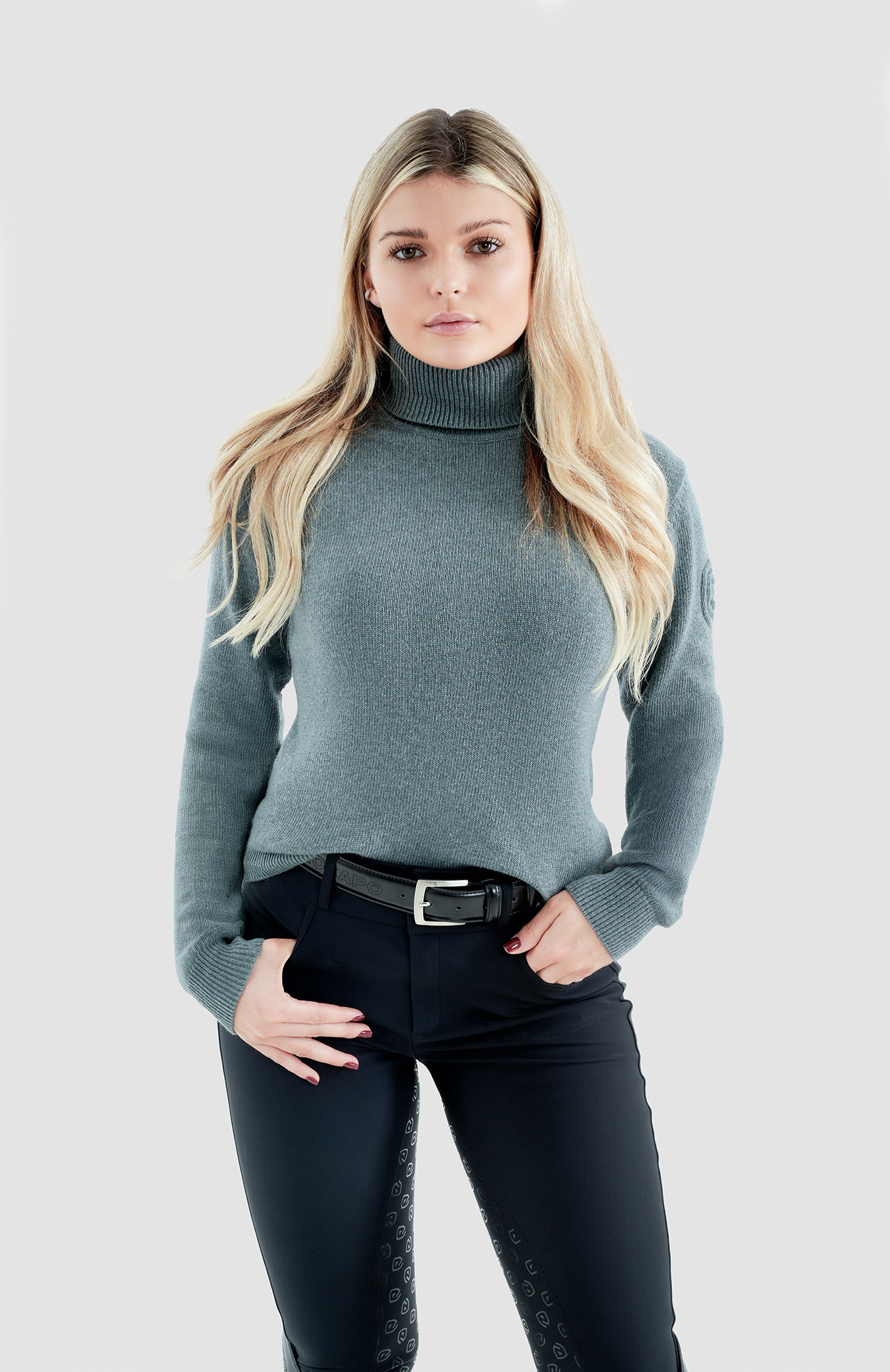 Damen Rollkragen Pullover Anka basil- mélange