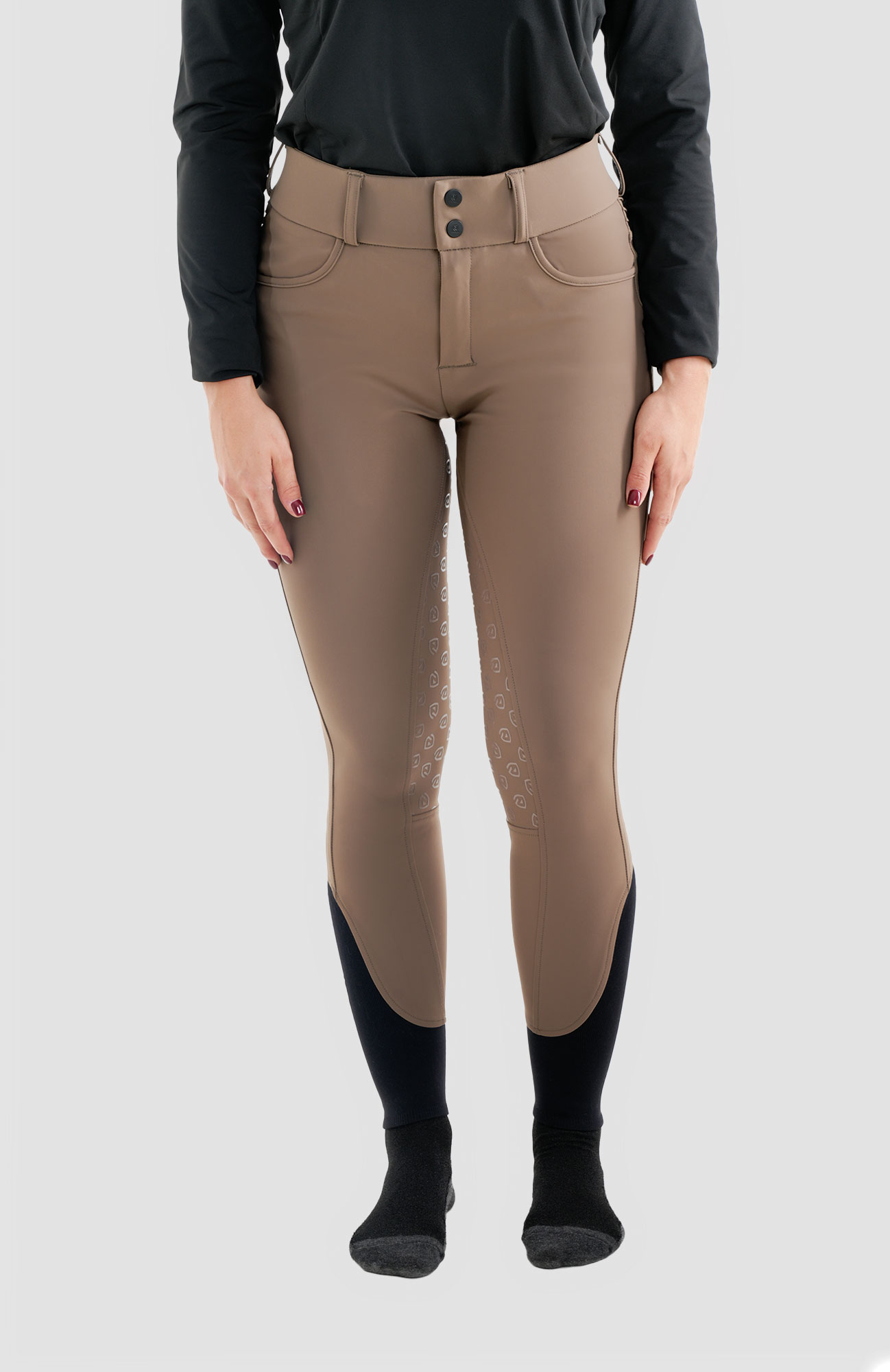 Damen Reithose Acentola Full Grip taupe