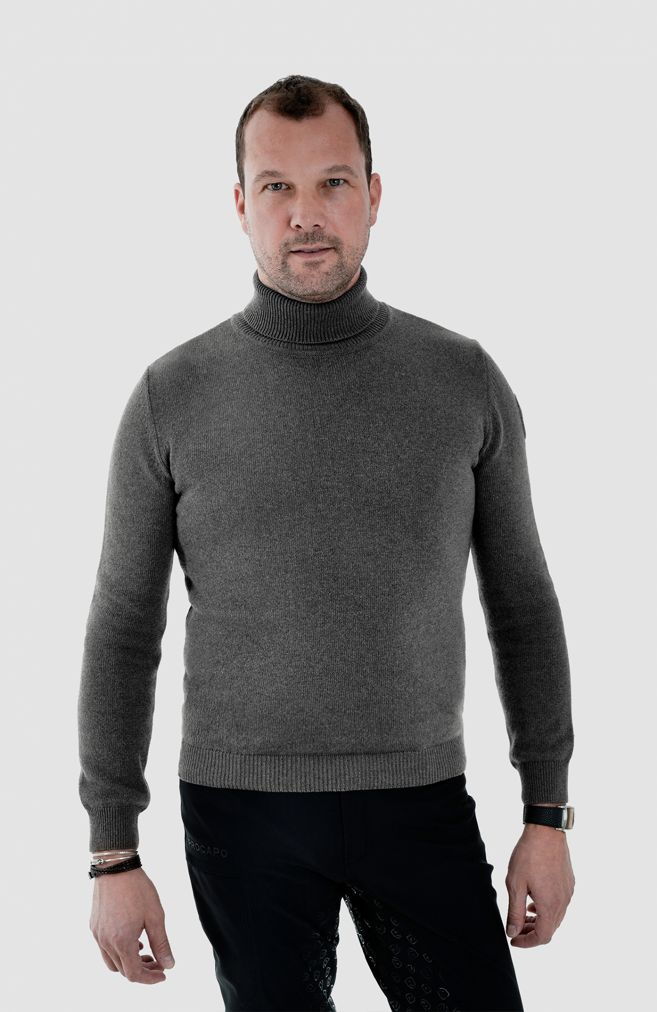 Herren Rollkragen Pullover Arco grau- mélange