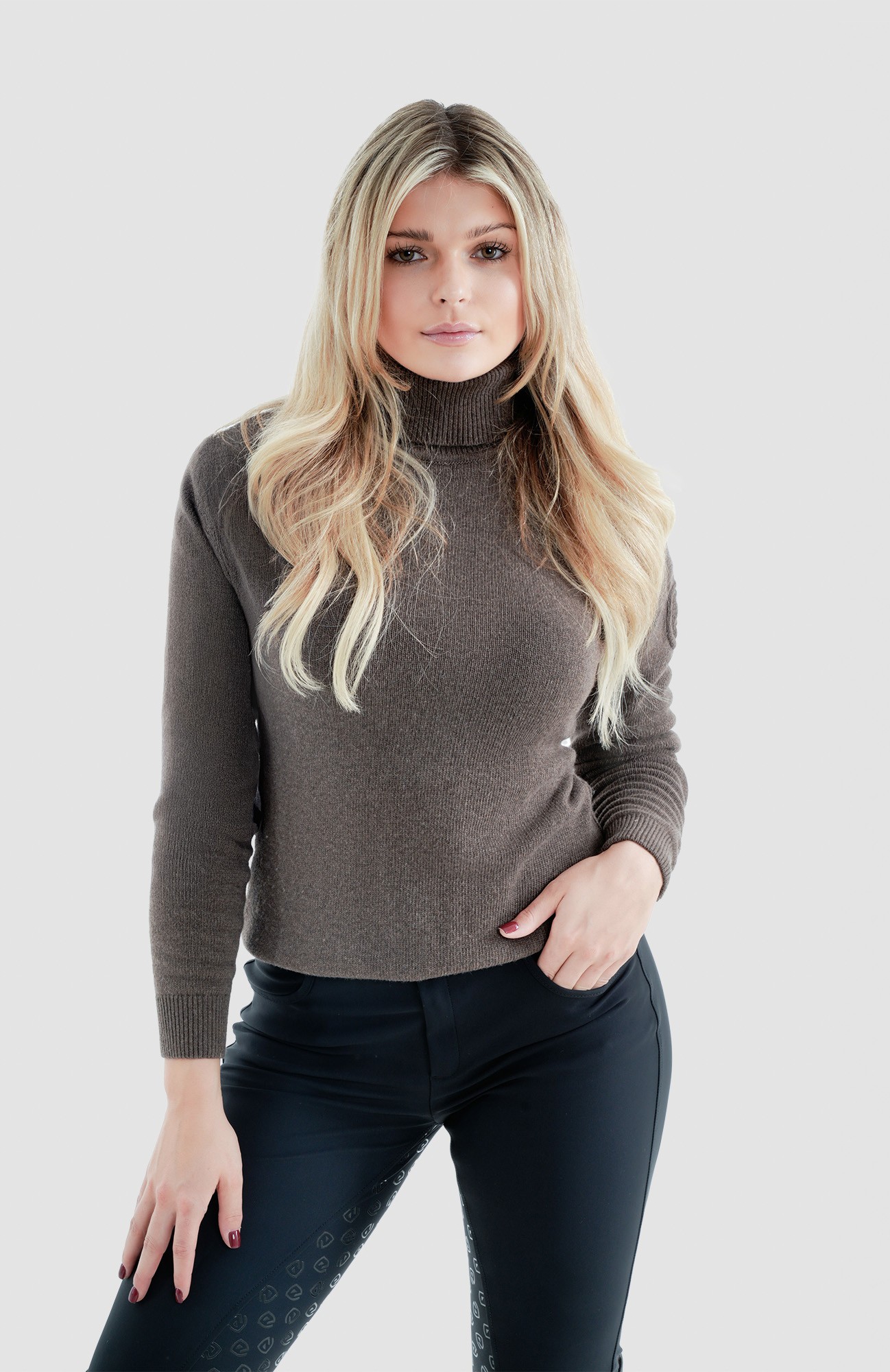 Damen Rollkragen Pullover Anka braun- mélange